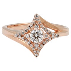 Salvini Round Cut Diamond Halo Engagement Ring 0.30Ctw 18K Rose Gold Size 6.5