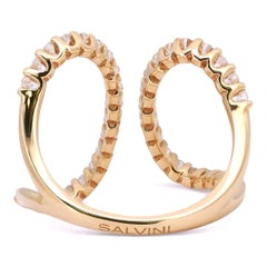 Salvini bague ouverte en or rose 18K avec diamant taille ronde Taille 5.75