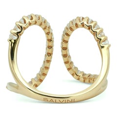 Salvini bague ouverte en or jaune 18K avec diamant taille ronde Taille 5.5