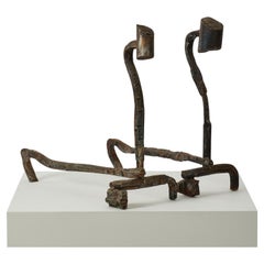 Salvino Marsura 'Alari Caminetto' andirons - Treviso Italy, 1970s