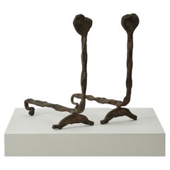 Salvino Marsura 'Alari Caminetto' andirons - Treviso Italy, 1970s