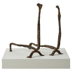 Salvino Marsura 'Alari Caminetto' andirons - Treviso Italy, 1980s