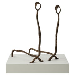 Salvino Marsura 'Alari Caminetto' andirons - Treviso Italy, 1980s