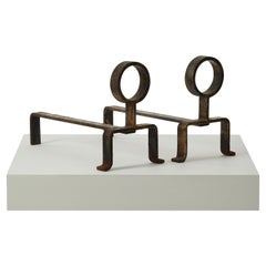 Salvino Marsura 'Alari Caminetto' andirons - Treviso Italy, 1980s