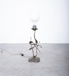 Salvino Marsura Artistic Brutalist Iron Table Lamp, Italy, 1960