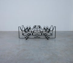 Salvino Marsura Artistic Brutalist Iron Table Lamp, Italy, 1960