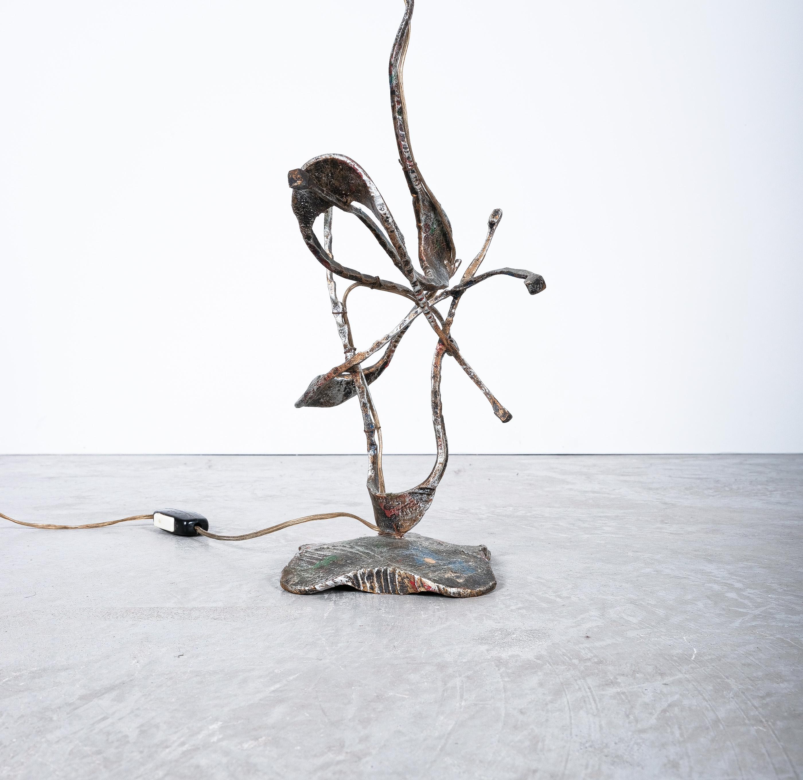 Lampada da tavolo artistica brutalista in ferro di Salvino Marsura, Italia, 1960 in vendita 1