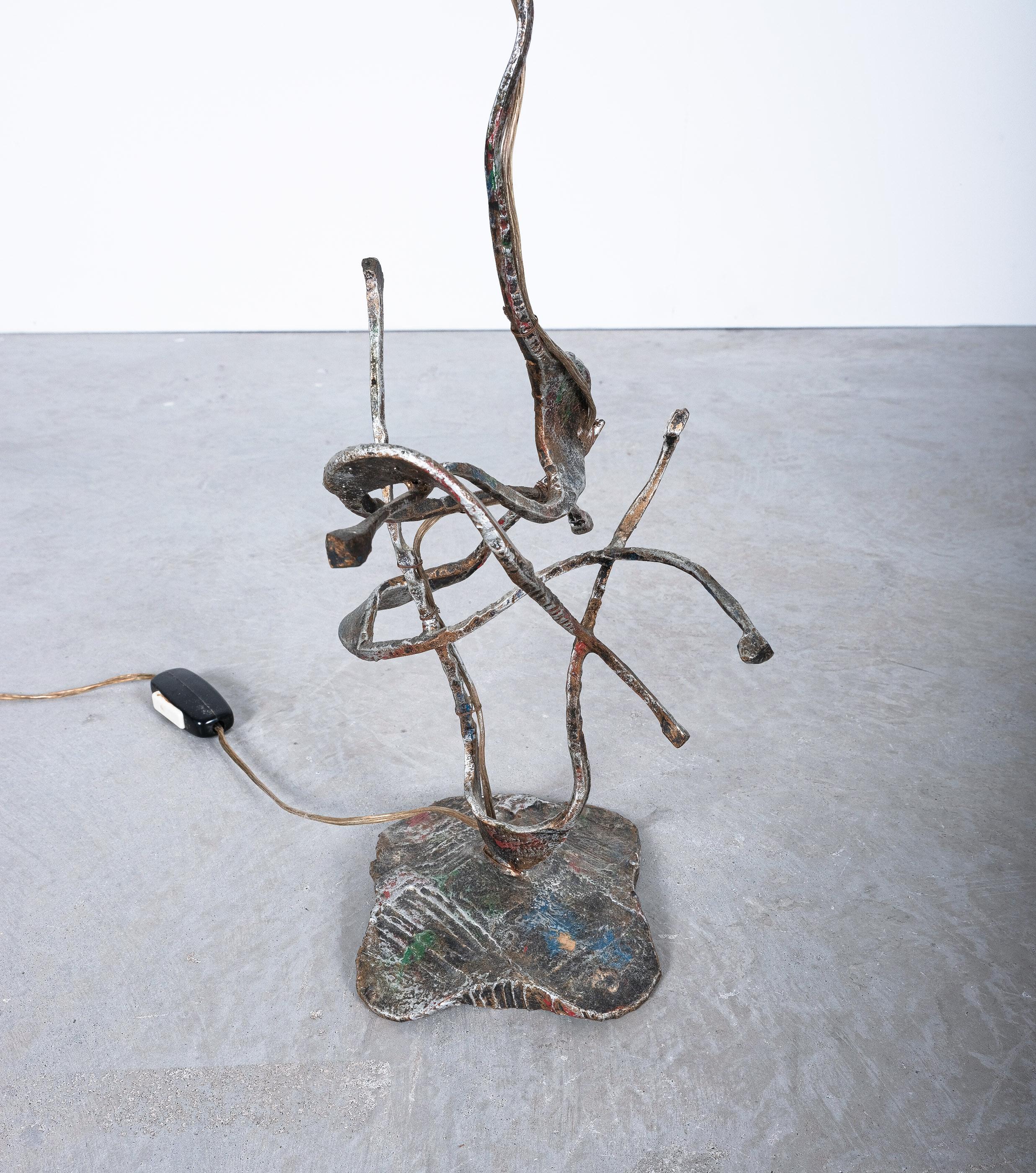 Lampada da tavolo artistica brutalista in ferro di Salvino Marsura, Italia, 1960 in vendita 2
