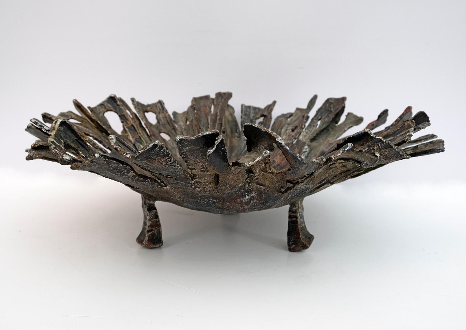 Salvino Marsura Brutalist Forged Iron Centerpieces, 1970s For Sale 1