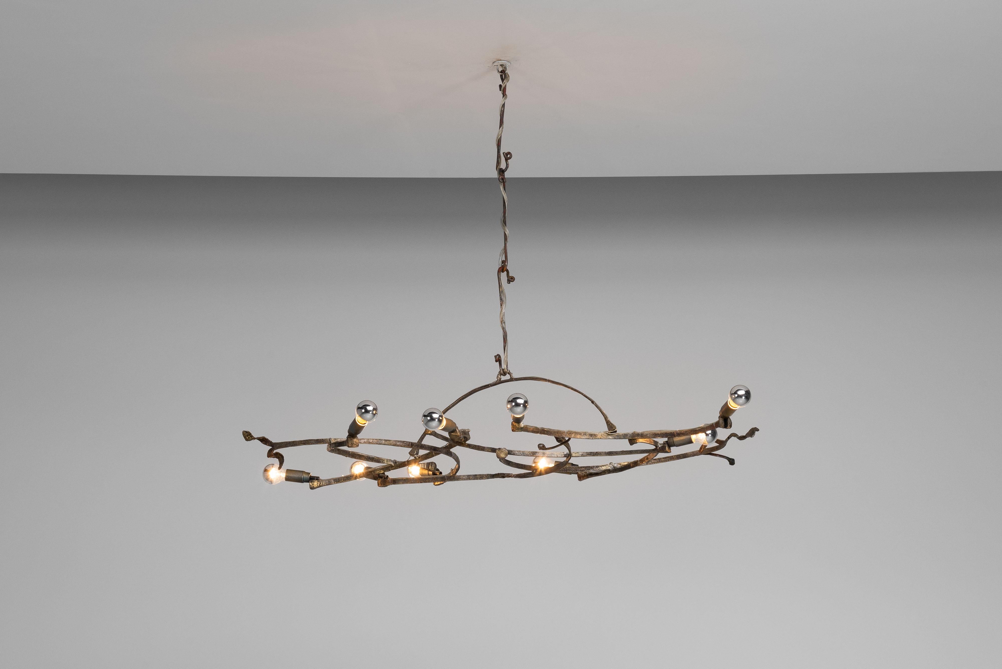 Mid-Century Modern Salvino Marsura chandelier made in Italy 1970 For Sale