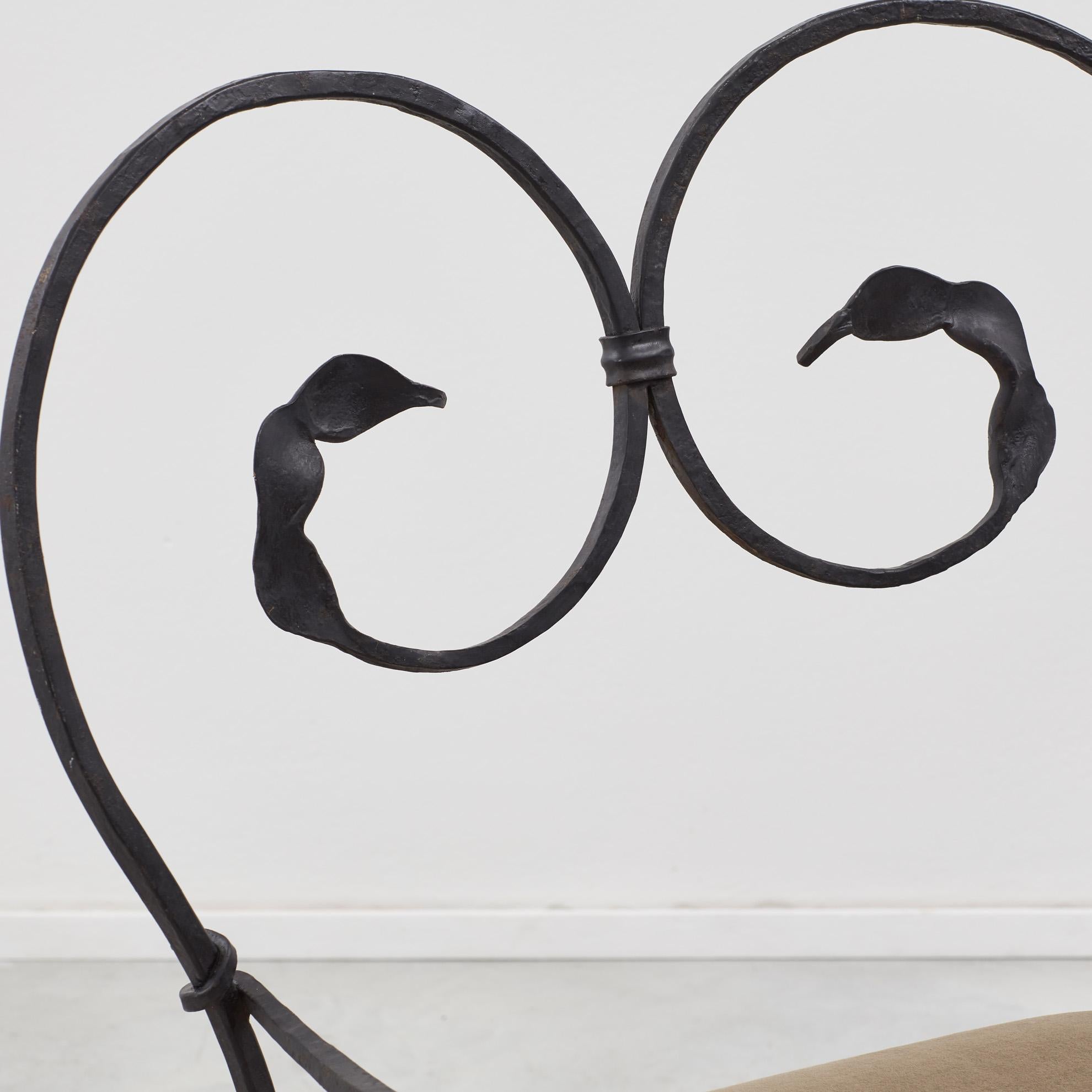 Fer forgé Fauteuil 'Cuore' de Salvino Marsura - Trévise Italie, années 2000 en vente