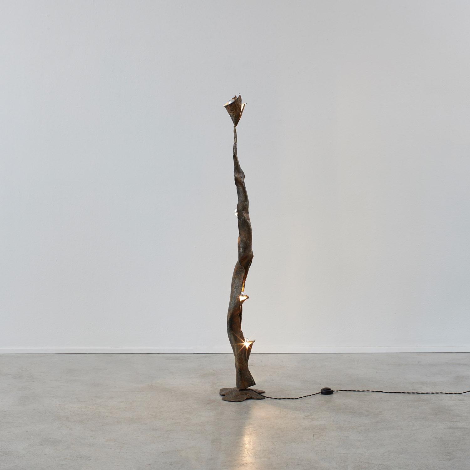 Late artist Salvino Marsura was born in Treviso in 1938 and learnt his craft in the dynamic workshop of sculptor Toni Benetton. His ironwork art and furniture relishes in the manual aesthetic of the forge, giving voice to the raw metal and the