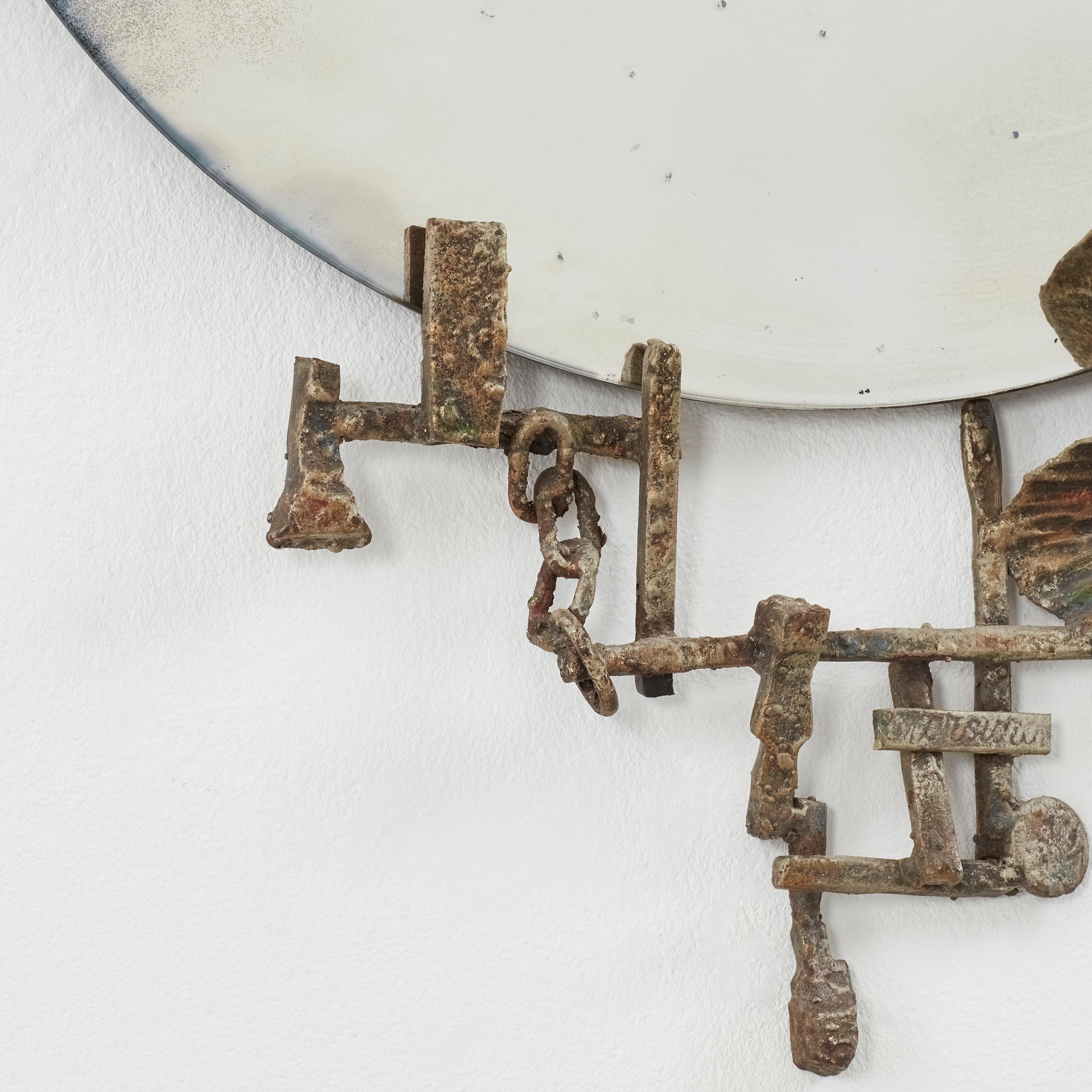 Italian Salvino Marsura Forged mirror I from Treviso Italy, 1990s For Sale