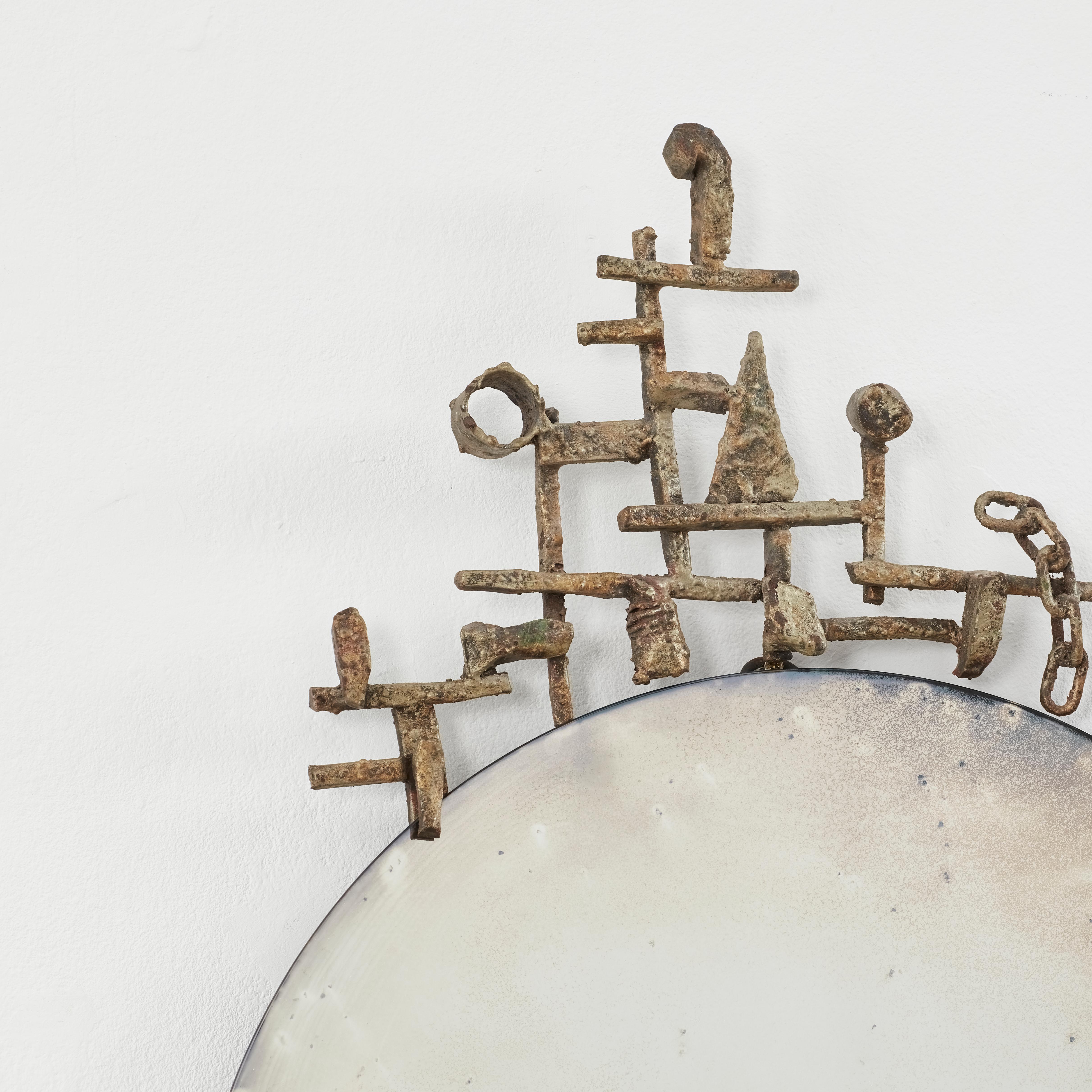 Salvino Marsura Forged mirror I from Treviso Italy, 1990s In Good Condition For Sale In London, GB