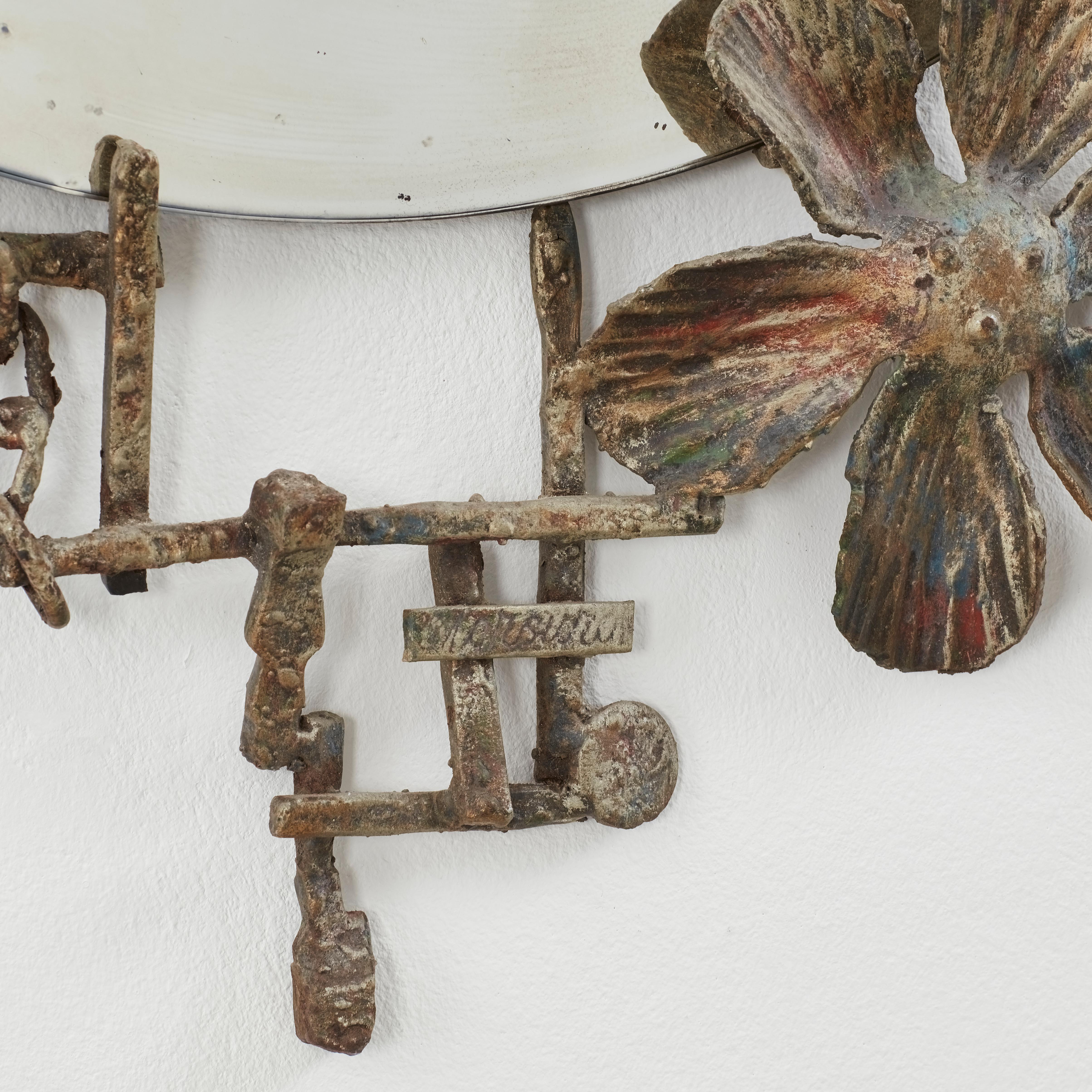 Iron Salvino Marsura Forged mirror I from Treviso Italy, 1990s For Sale