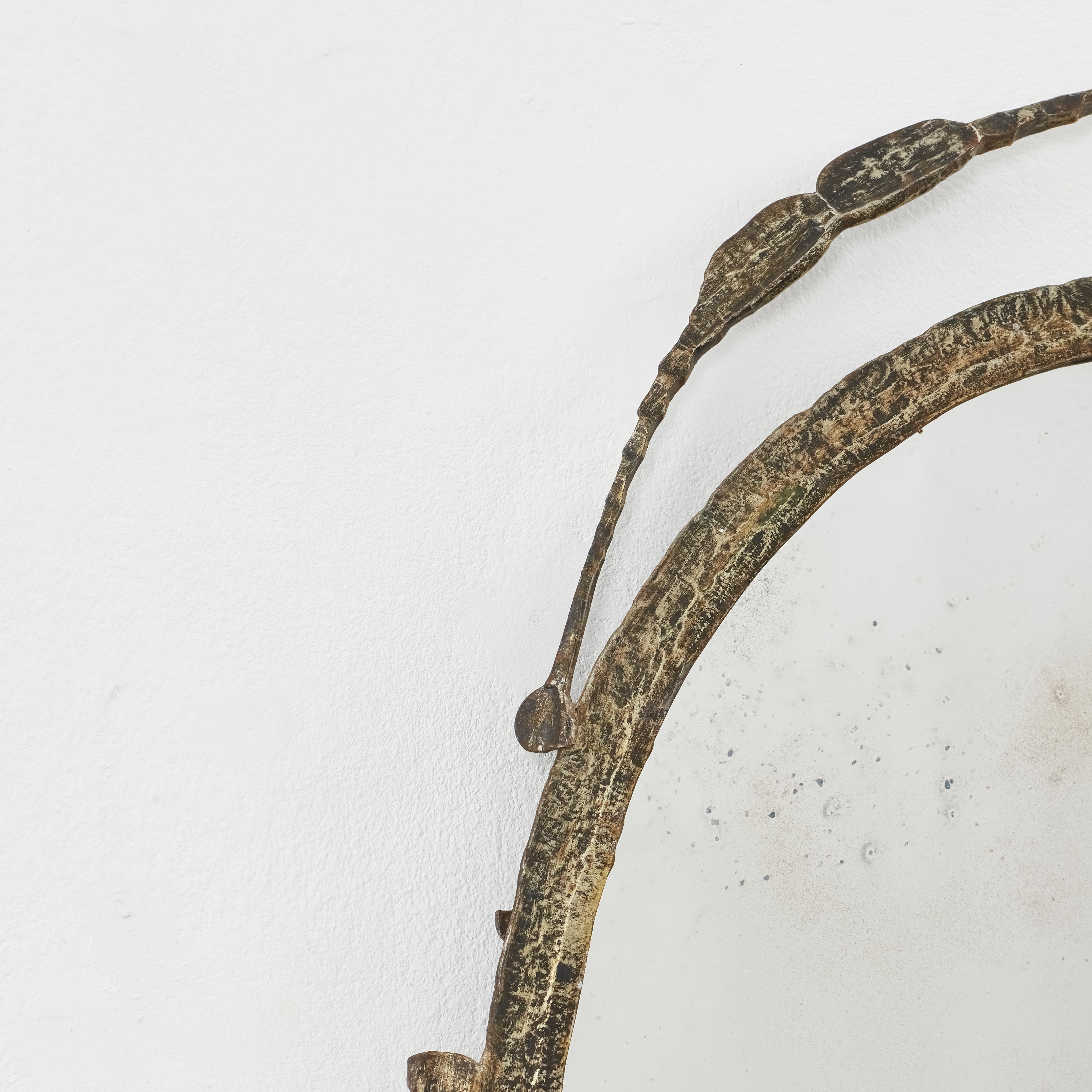 Salvino Marsura Forged mirror V from Treviso Italy, 1990s In Good Condition For Sale In London, GB