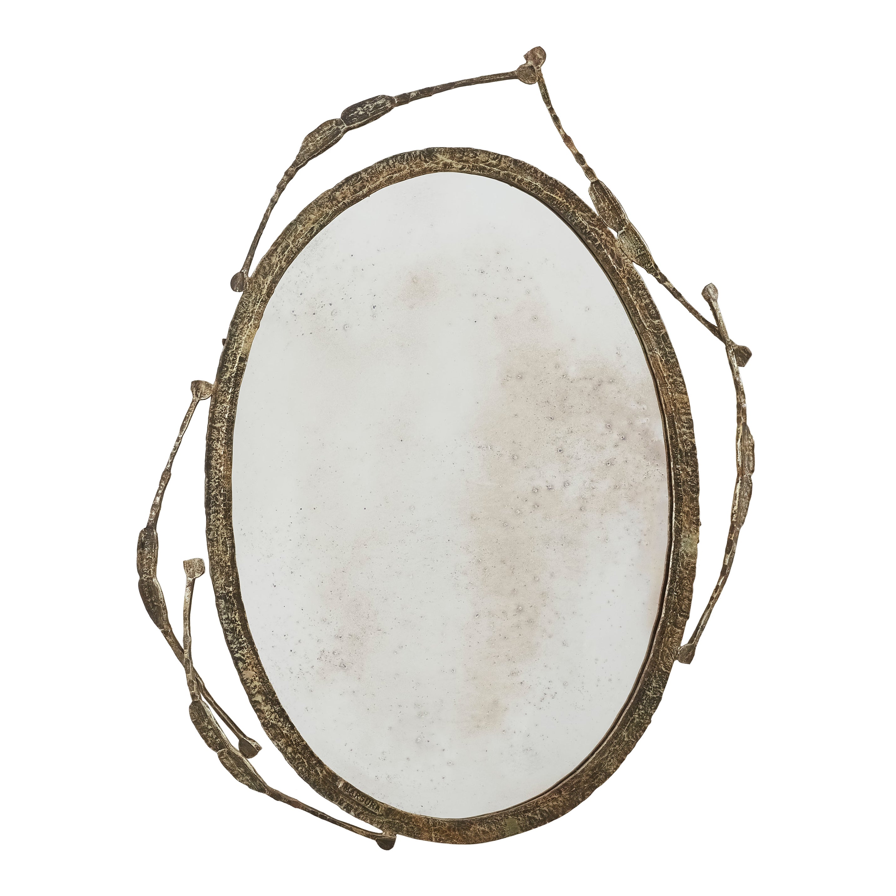 Salvino Marsura Forged mirror V from Treviso Italy, 1990s For Sale