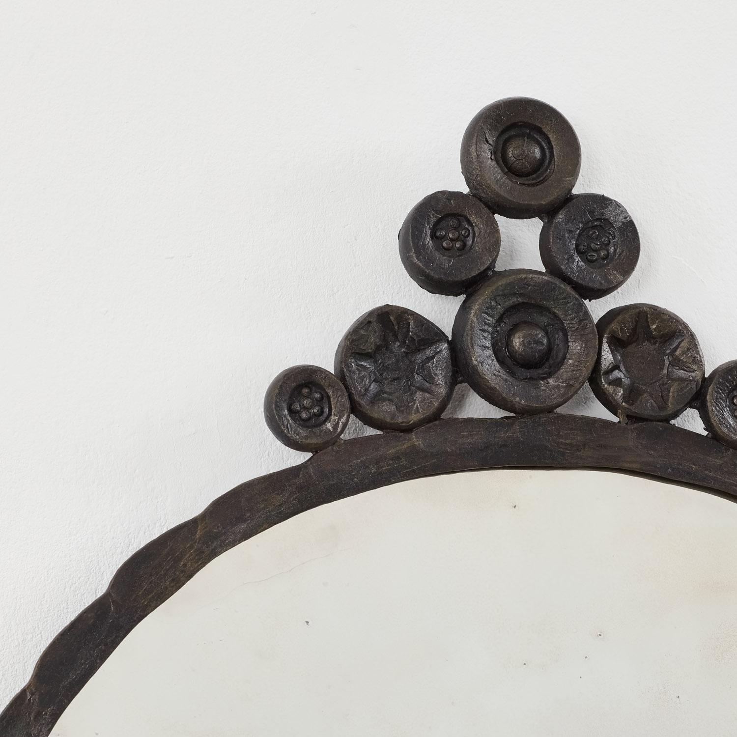 italien Salvino Marsura Miroir forgé VII de Trévise Italie, années 1960 en vente