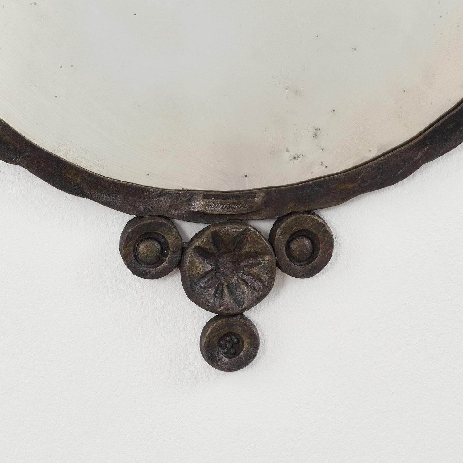 Forgé Salvino Marsura Miroir forgé VII de Trévise Italie, années 1960 en vente