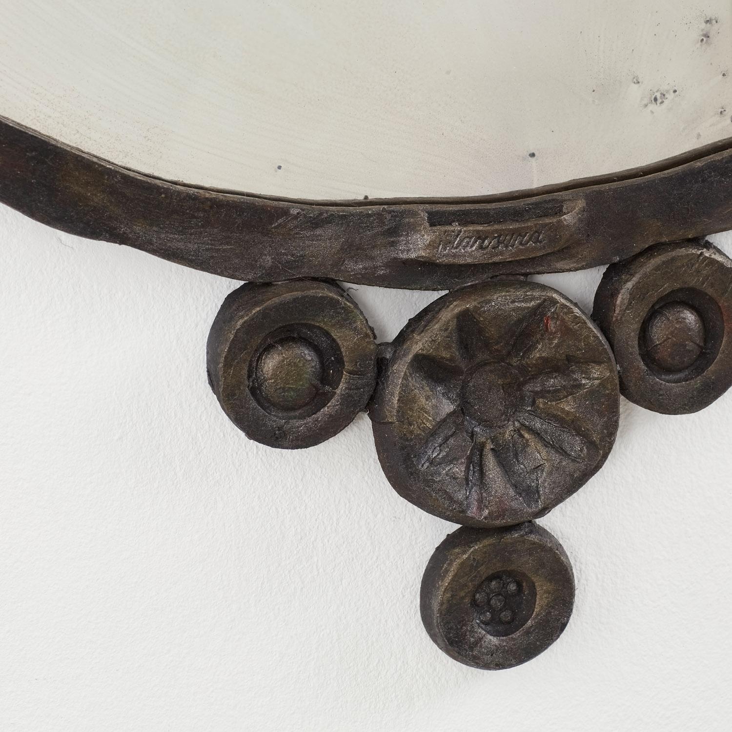 Milieu du XXe siècle Salvino Marsura Miroir forgé VII de Trévise Italie, années 1960 en vente