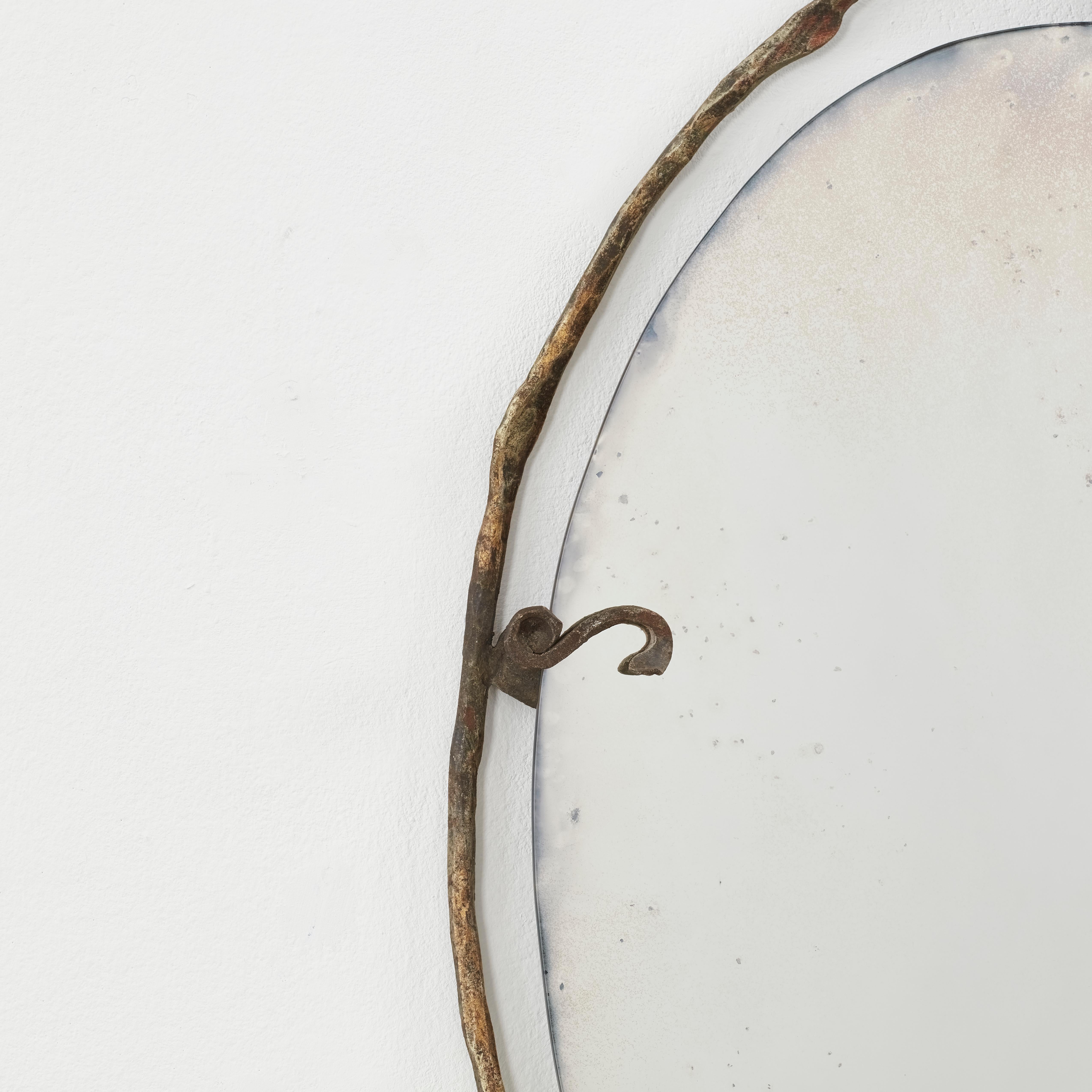 Salvino Marsura Forged mirror VIII from Treviso Italy, 1960s In Good Condition In London, GB