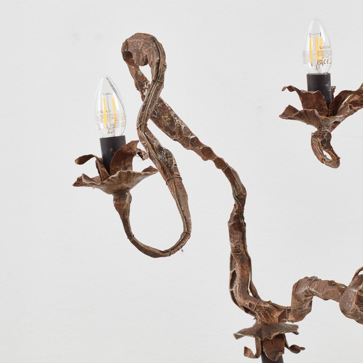 Ferro Lampadario Salvino Marsura in Piena Fioritura da Treviso, anni '80 in vendita