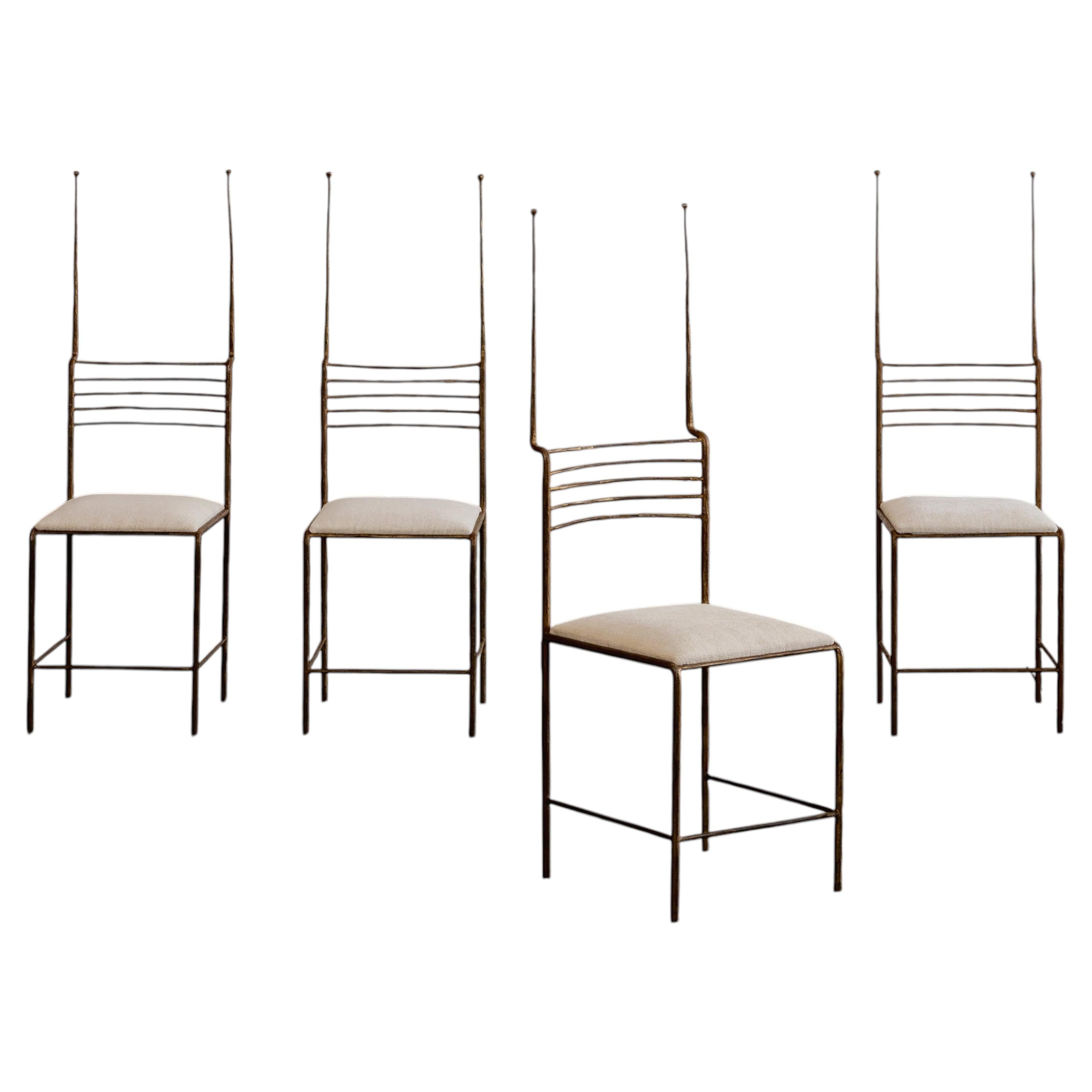Sillas de comedor esculturales de Salvino Marsura, 1970, juego de 4