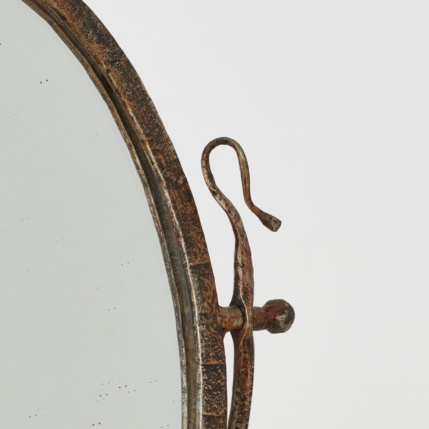 Fer forgé Salvino Marsura Specchiera da tavolo de Trévise Italie, années 1960 en vente