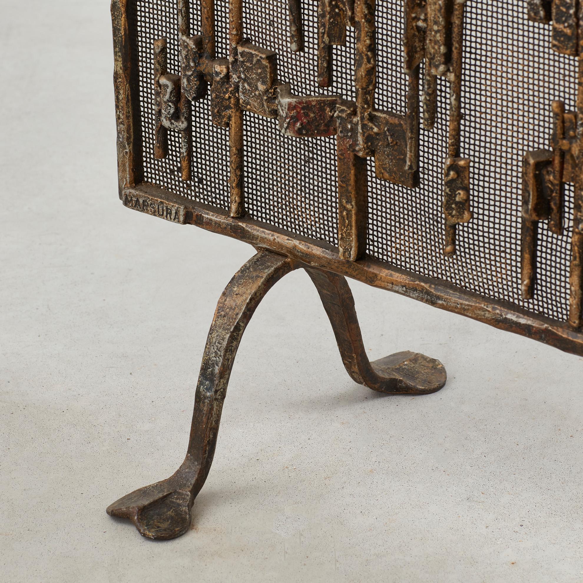 Biombo 'Stalattiti' de Salvino Marsura - Treviso Italia, años 70 Dorado en venta