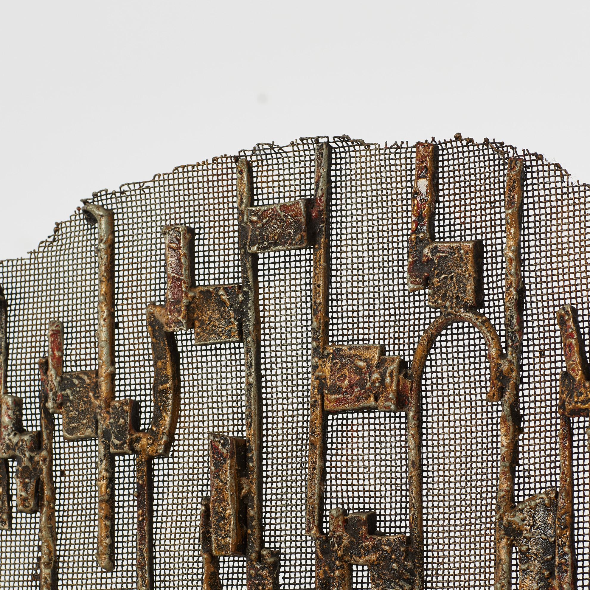 Biombo 'Stalattiti II' de Salvino Marsura - Treviso Italia, años 80 Dorado en venta