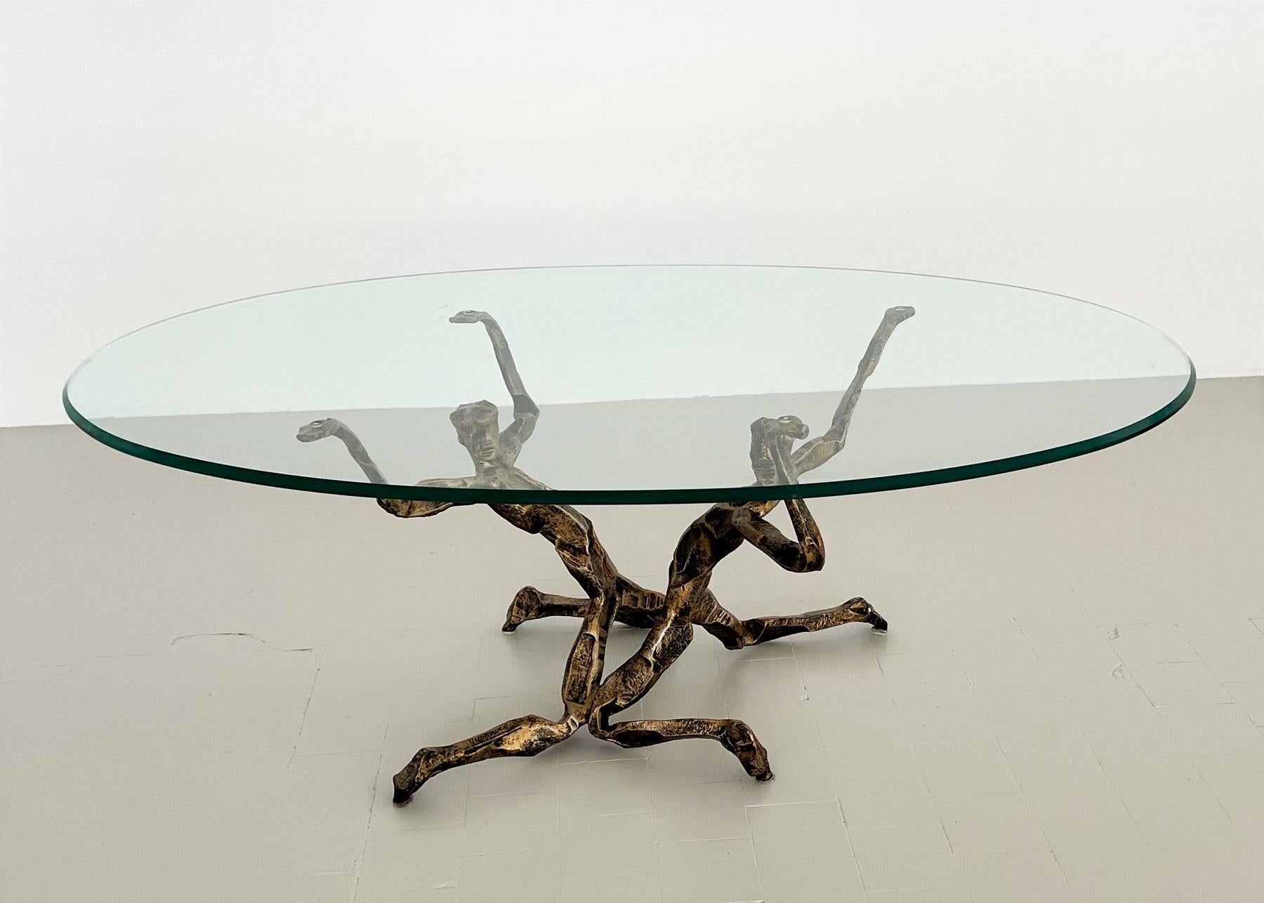 italien Table basse brutaliste en bronze Salvino Marsura, 1960 en vente