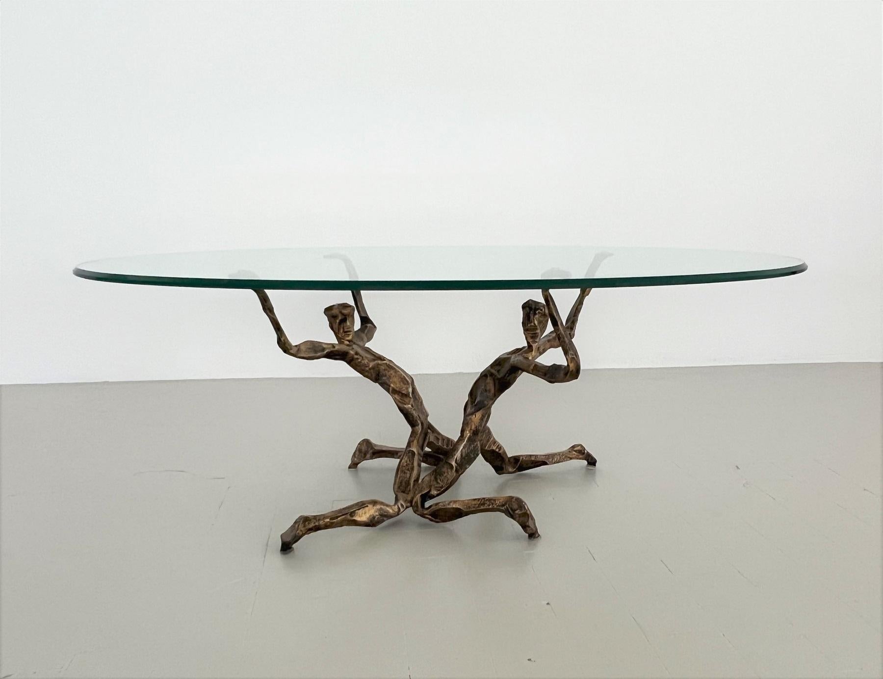 Fait main Table basse brutaliste en bronze Salvino Marsura, 1960 en vente