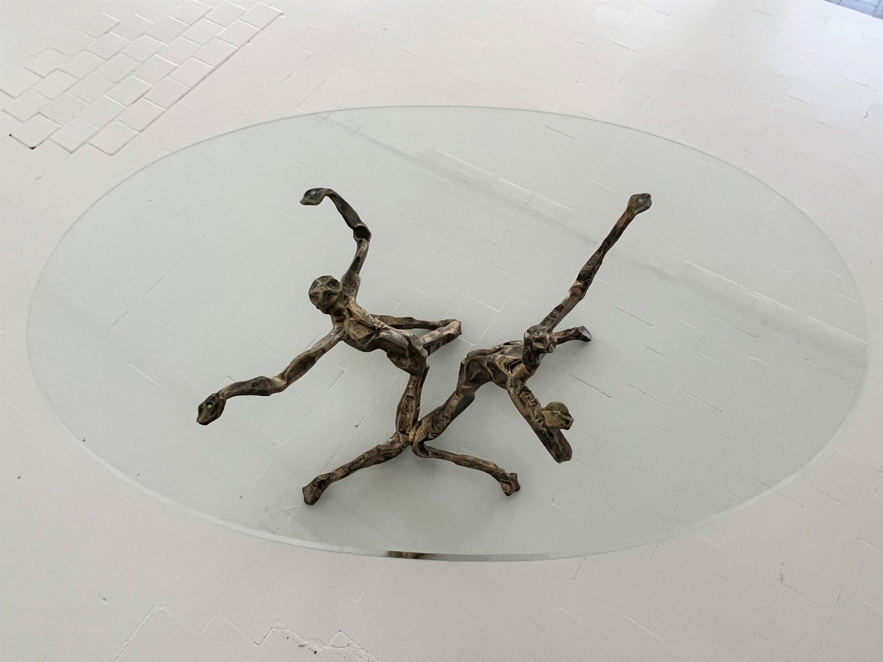 Table basse brutaliste de Trinidad fabriquée à la main en bronze Salvino Marsura, 1960 en vente 5