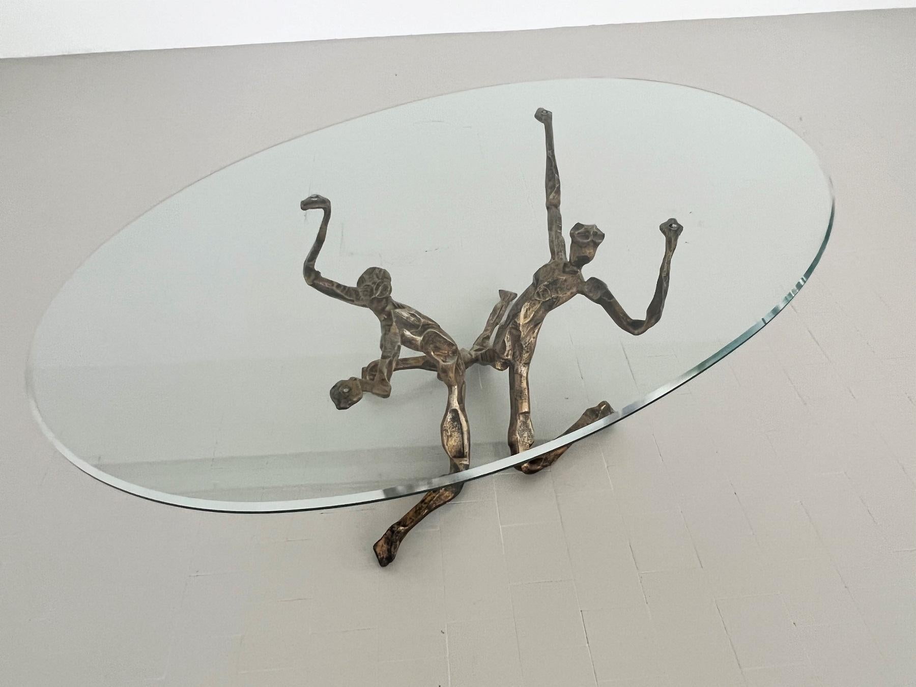 Table basse brutaliste de Trinidad fabriquée à la main en bronze Salvino Marsura, 1960 en vente 6