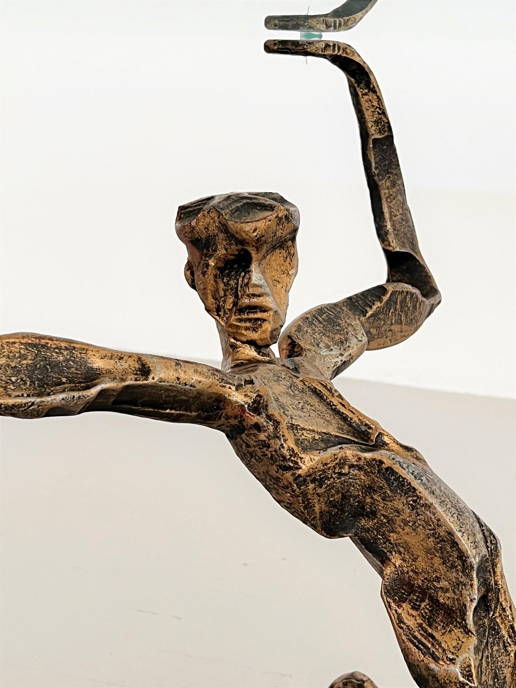 italien Table basse brutaliste Salvino Marsura en bronze vintage fabriquée à la main de Trinidad, 1960 en vente