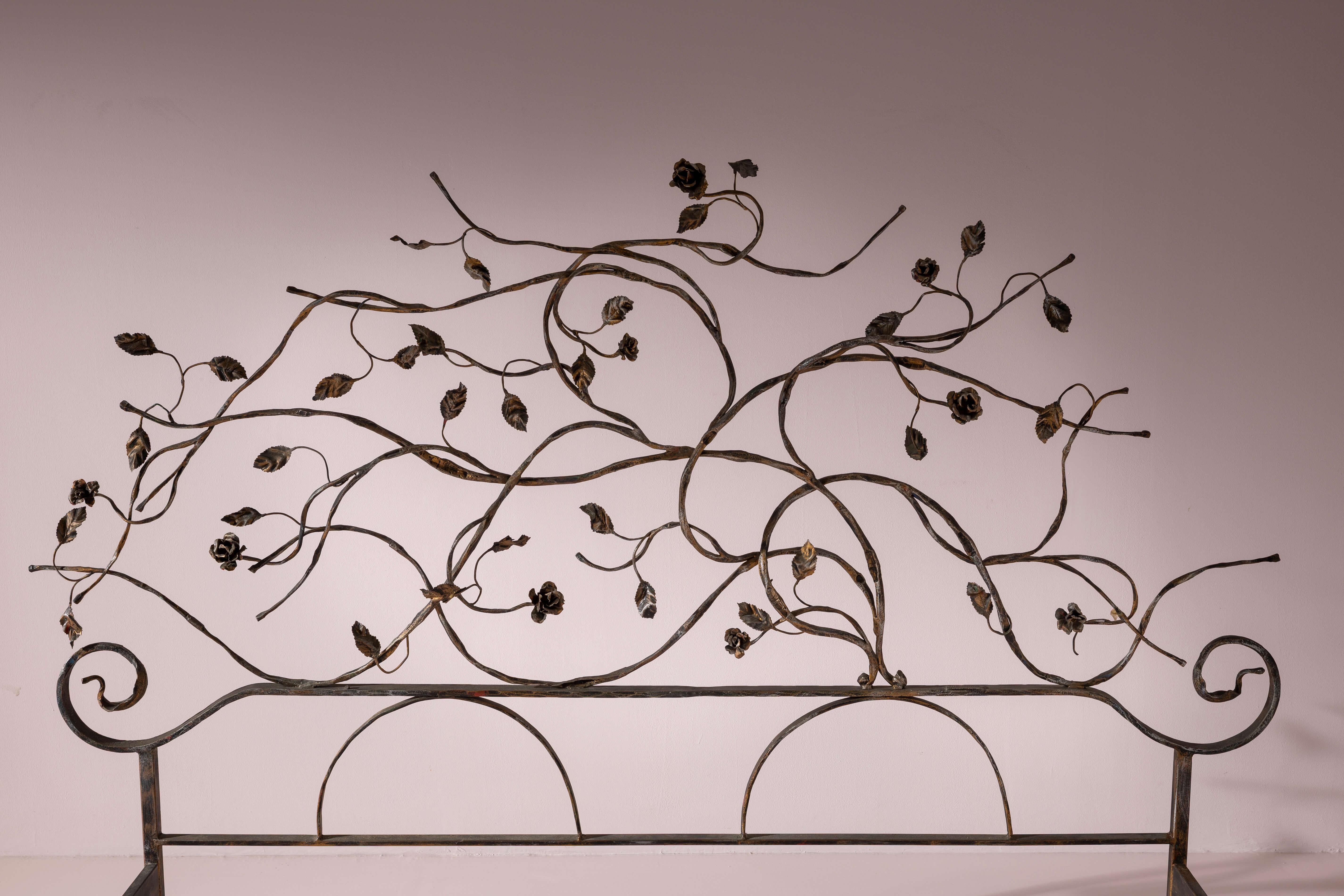 Mid-Century Modern Salvino Marsura, lit double en fer forgé, Italie, années 1960 en vente