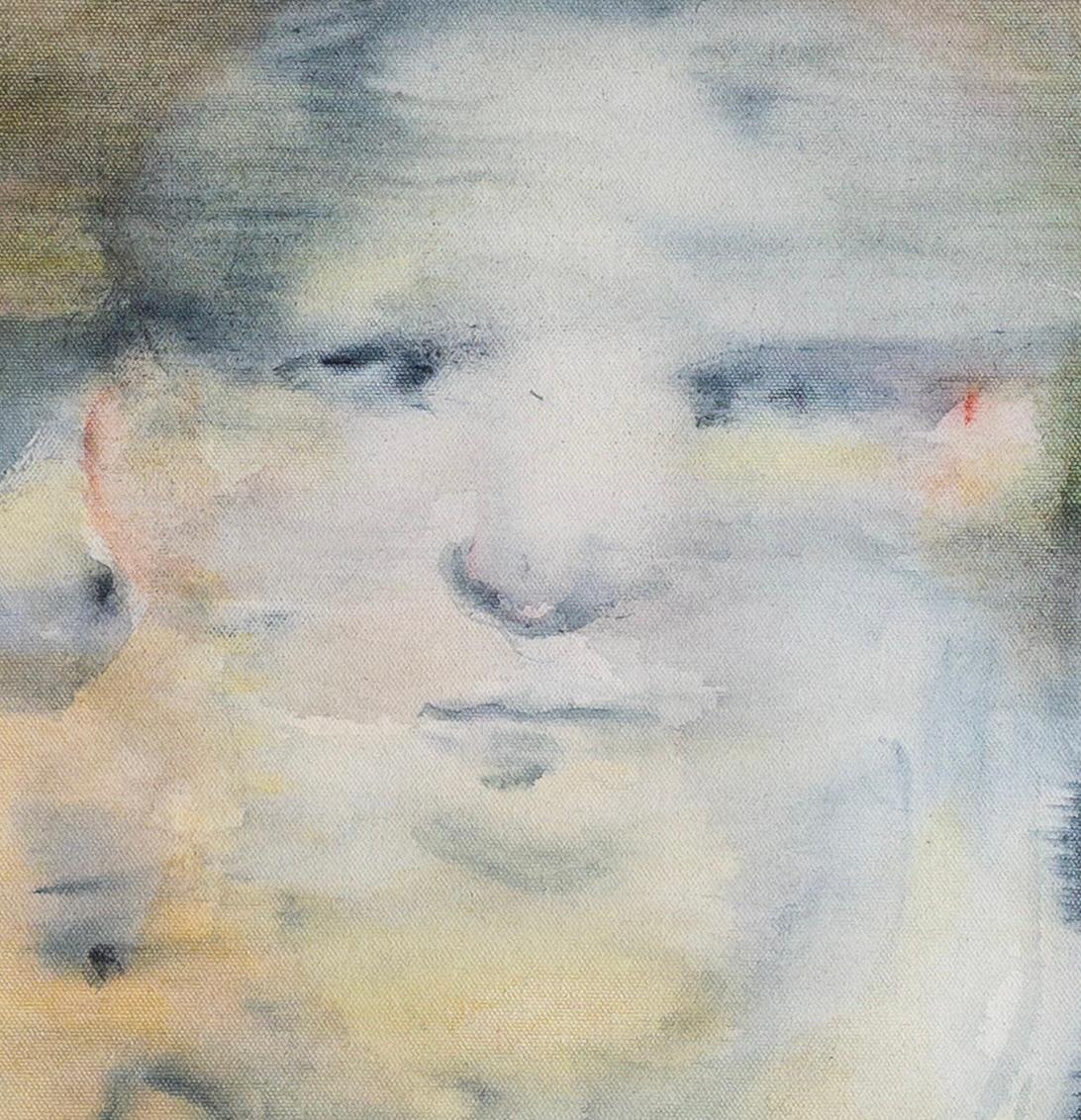 Peinture figurative abstraite dans des tons pastel doux par Salvita De Corte en vente 1