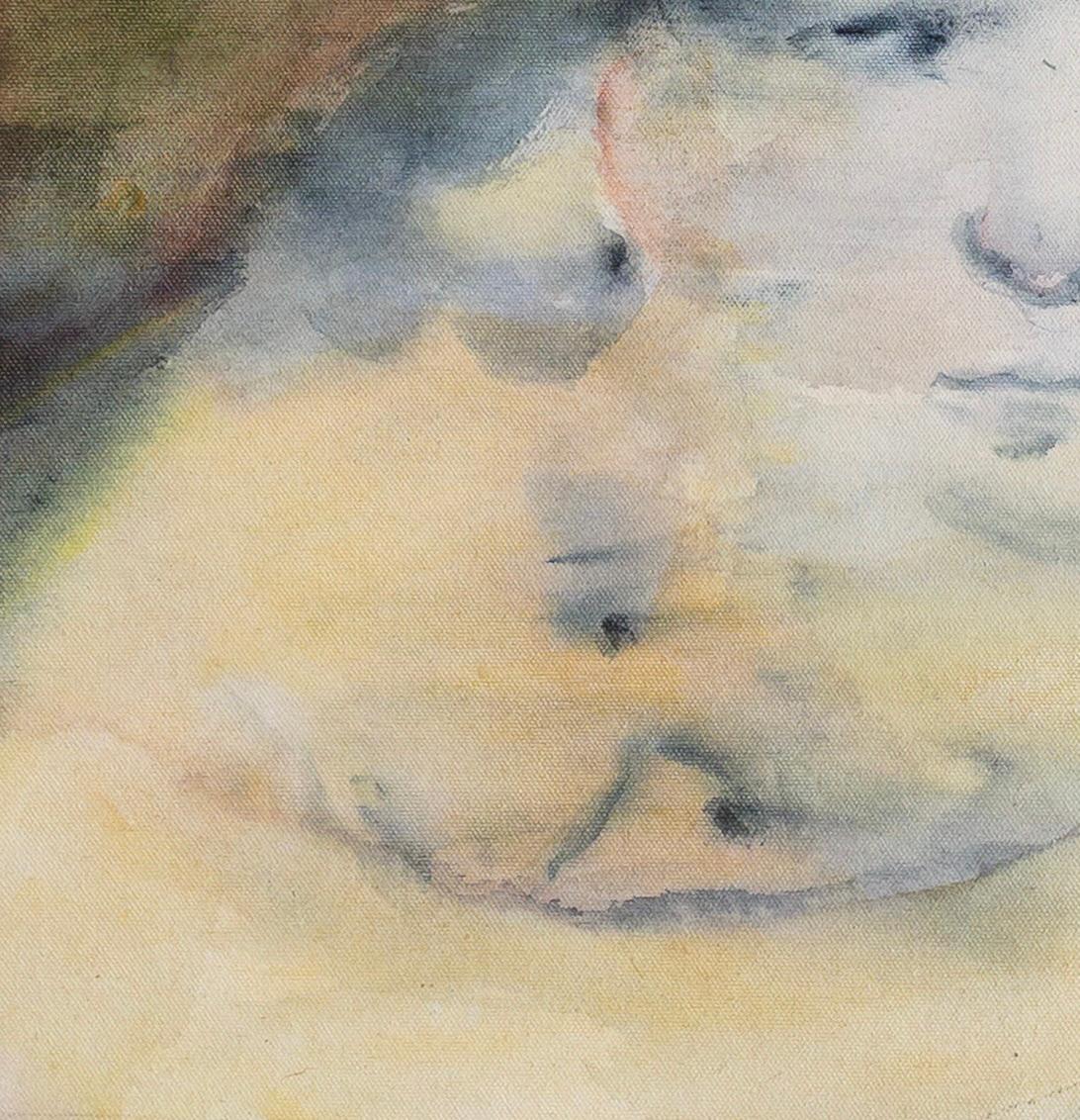 Peinture figurative abstraite dans des tons pastel doux par Salvita De Corte en vente 2