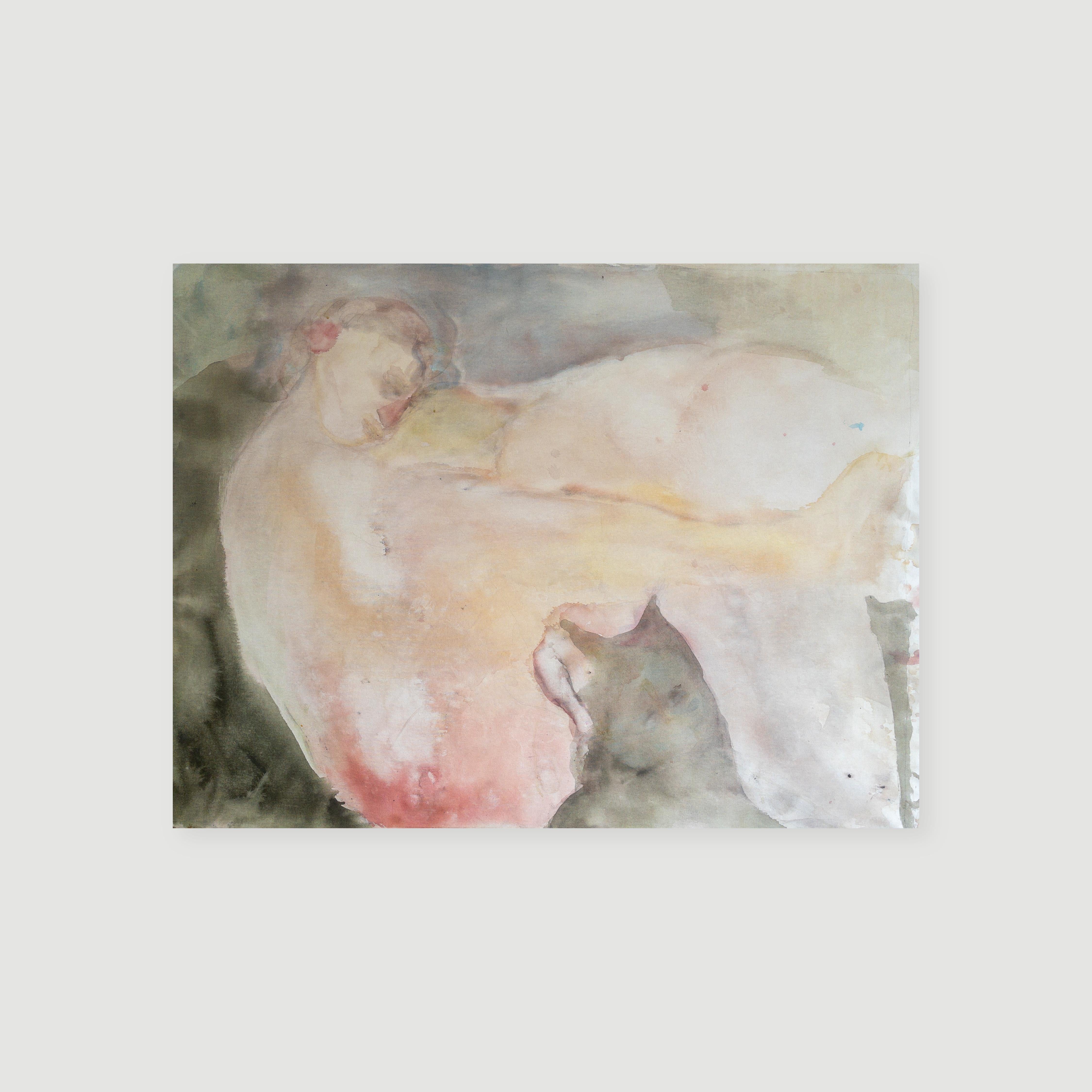 Peinture figurative abstraite dans des tons pastel doux par Salvita De Corte en vente 4