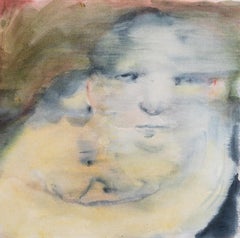 Peinture figurative abstraite dans des tons pastel doux par Salvita De Corte