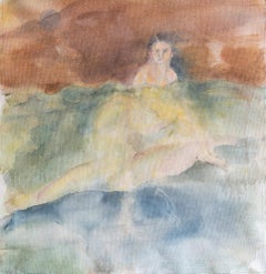 Peinture figurative abstraite dans des tons pastel doux par Salvita De Corte