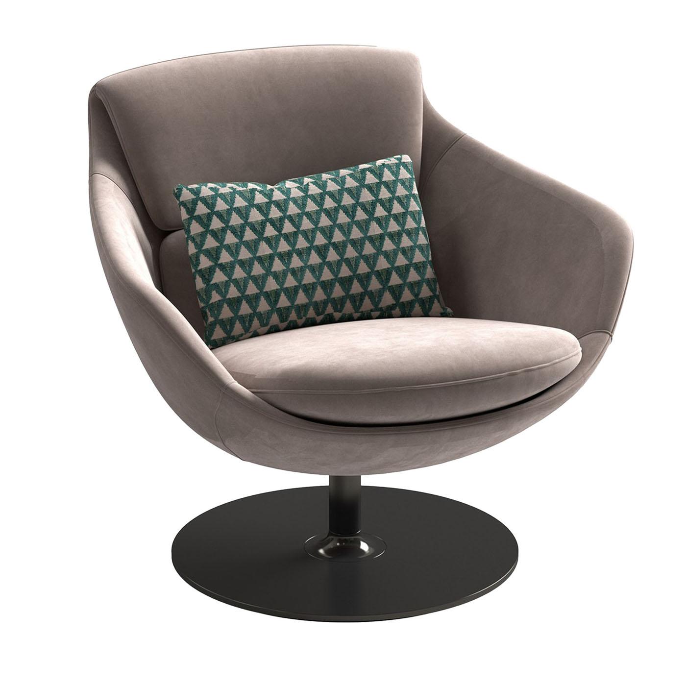 Fauteuil en cuir beige Sam en vente 1