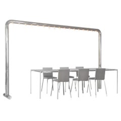 Sam Chermayeff Contemporary Galvanized Steel Large Dining Table "Beasts" Series