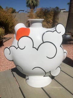 "Cloud Flask", Contemporary, Porcelain, Sculpture, China Paint, Cloud Form