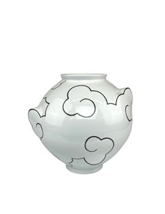 "Cloud Moon Jar", Contemporary, Ceramic, Sculpture, Overglaze, China Paint