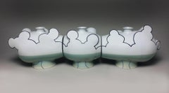 "Cloudscape", Contemporary, Porcelain, Sculpture, Ceramic, Glaze, Triptych