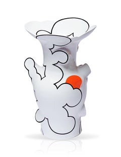 "Flared Cloud Vase", Ceramic, Vessel Form, Porcelain, Overglaze Paint