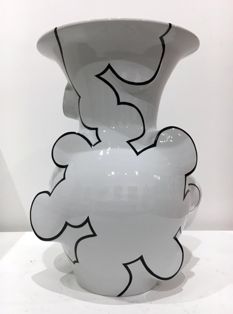 Sam Chung - Flared Cloud Vase, Contemporary Porcelain Sculpture with ...