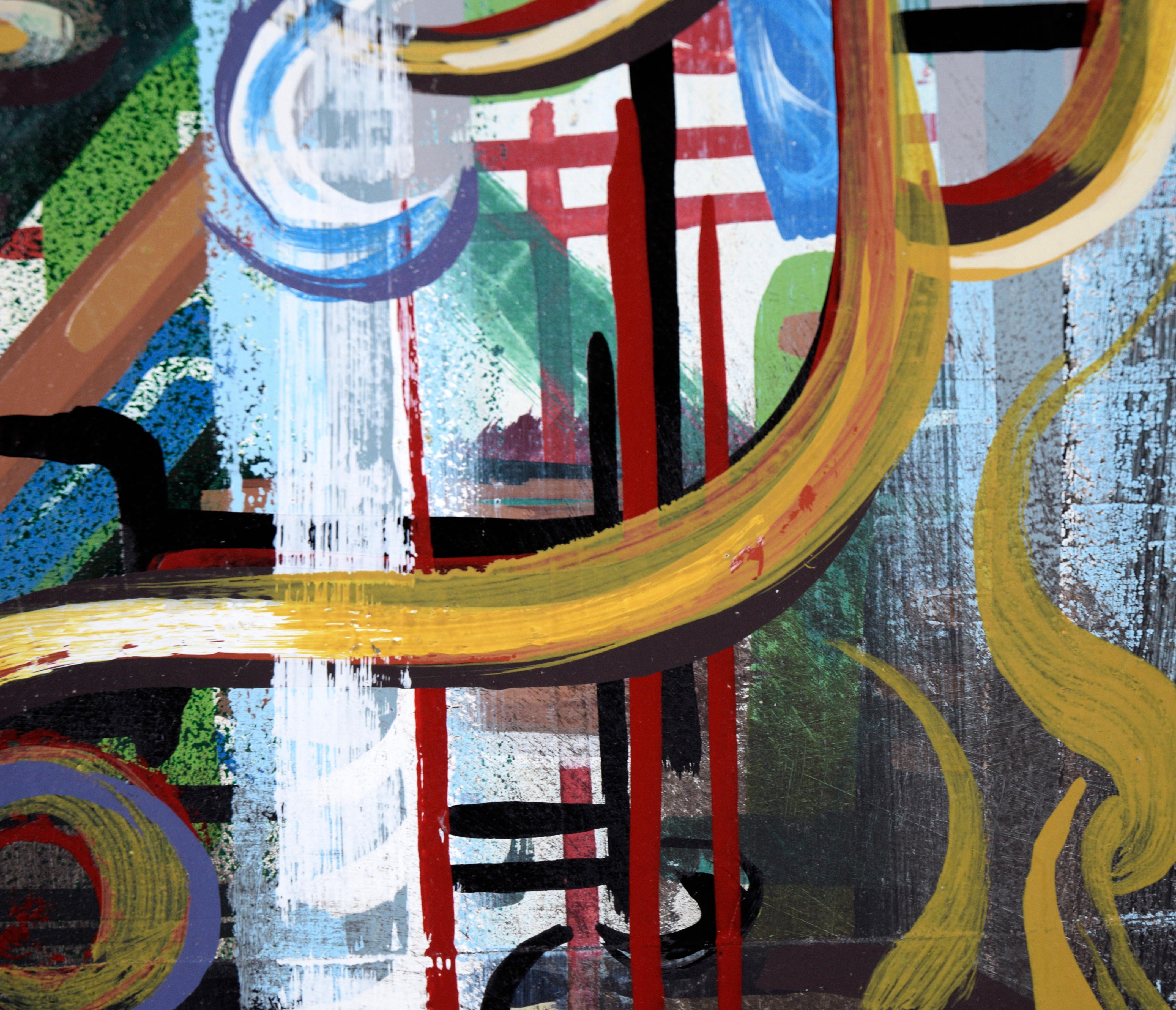 „Abstrakte geometrische Komposition“ – Abstrakte Komposition aus Acryl auf Holzplatte

Dynamische abstrakte Komposition von Sam Dantone (Amerikaner, geb. 1971). Dieses Werk entstand im Rahmen der 