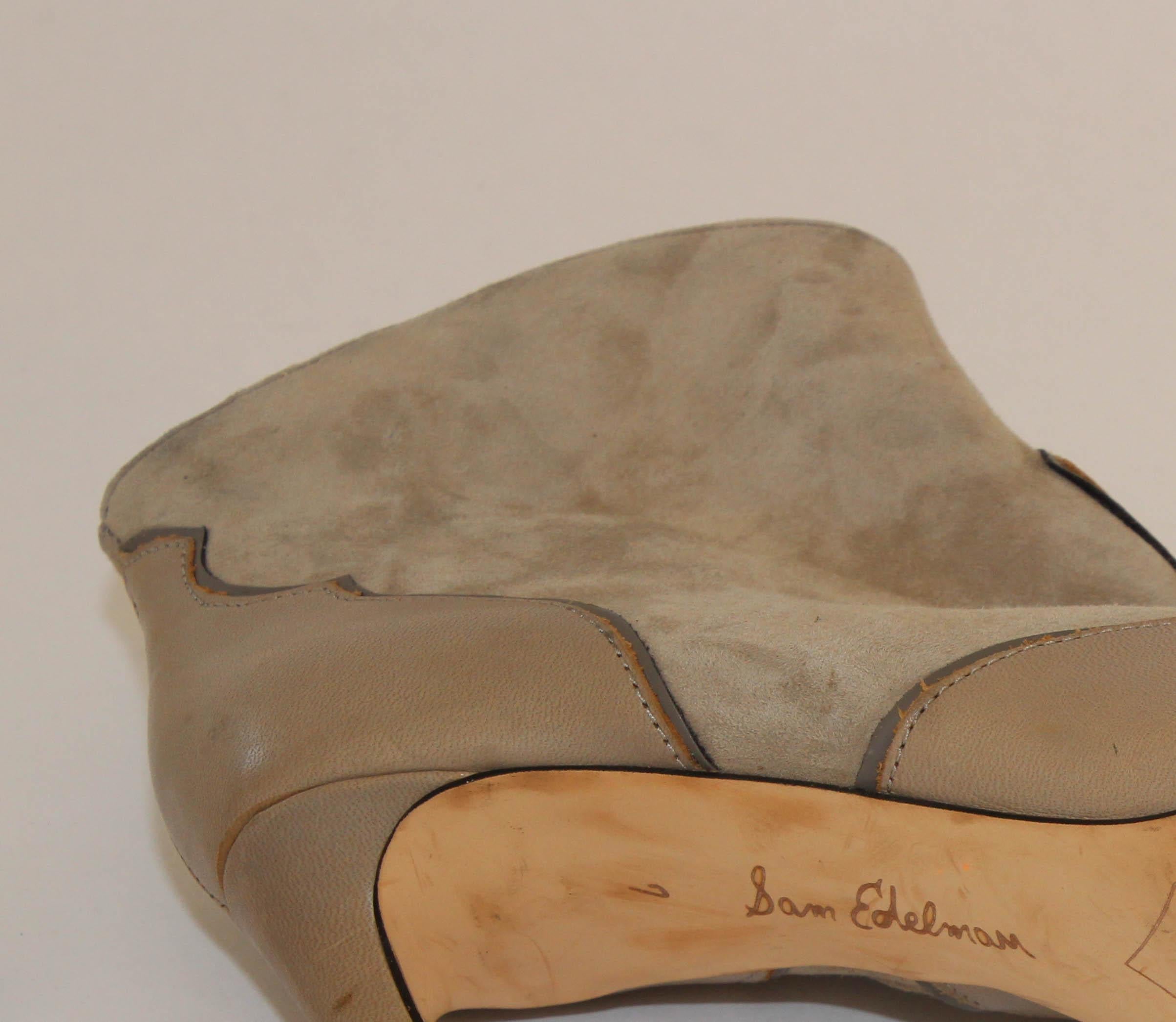 Chaussures à talons hauts Sam Edelman en cuir brun clair pour femmes avec talons aiguille, taille 7 en vente 7